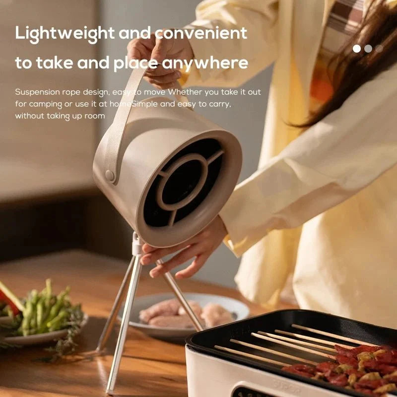 New Portable Desktop Exhaust Fan Small Kitchen Hood Extractor Barbecue USB Charging Desktop Range Hoods Mini Suction Cooker Hood Kitchen Gadgets